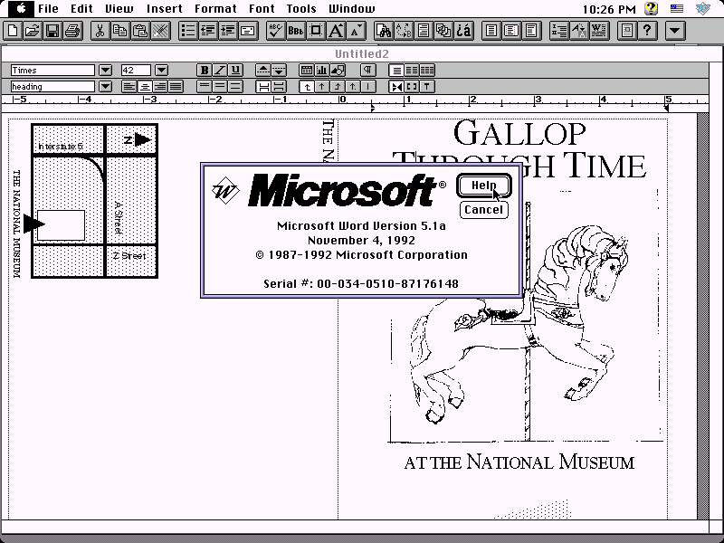 Microsoft Word for Mac 5.1 About Dialog (1992)